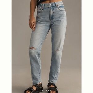 Pilstola Riley High-Rise Boyfriend Jeans Anthropologie NEW 28 Blue Denim
